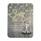 Hochzeit speichern Sie das Datum Champagner Glass  Magnet (Vertikal)
