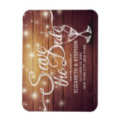 Hochzeit speichern Sie das Datum Champagner Glass Magnet (Vertikal)