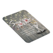 Hochzeit speichern Sie das Datum Champagner Glass Magnet (Rechte Seite)