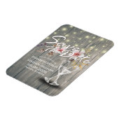 Hochzeit speichern Sie das Datum Champagner Glass Magnet (Linke Seite)