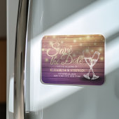 Hochzeit speichern Sie das Datum Champagner Glass  Magnet