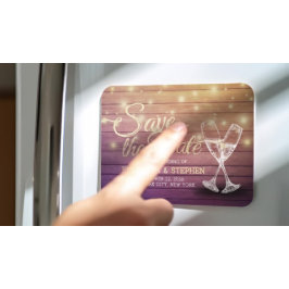 Hochzeit speichern Sie das Datum Champagner Glass  Magnet