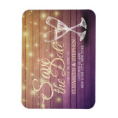 Hochzeit speichern Sie das Datum Champagner Glass  Magnet (Vertikal)