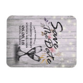 Hochzeit speichern Sie das Datum Champagner Glass  Magnet (Horizontal)