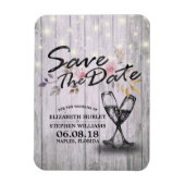 Hochzeit speichern Sie das Datum Champagner Glass  Magnet (Vertikal)
