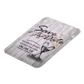Hochzeit speichern Sie das Datum Champagner Glass Magnet (Linke Seite)