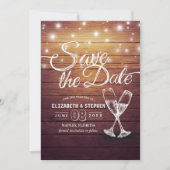 Hochzeit speichern Sie das Datum Champagner Glass Save The Date (Vorderseite)