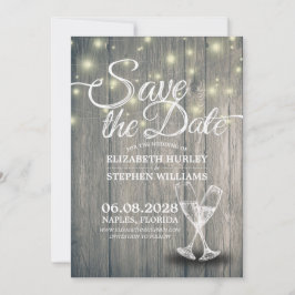 Hochzeit speichern Sie das Datum Champagner Glass  Save The Date