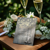 Hochzeit speichern Sie das Datum Champagner Glass Save The Date
