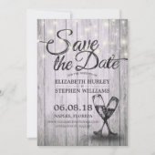 Hochzeit speichern Sie das Datum Champagner Glass Save The Date (Vorderseite)