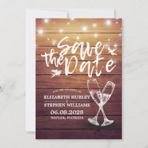 Hochzeit speichern Sie das Datum Champagner Glass Save The Date