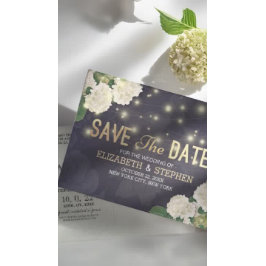 Hochzeit speichern Sie das Datum chic Hydrangea St Postkarte