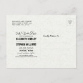 Hochzeit speichern Sie das Datum Chic Mason Jar Li Ankündigungspostkarte (Rückseite)