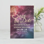 Hochzeit speichern Sie das Datum Chic Star Sky Ste Save The Date (Stehend Vorderseite)