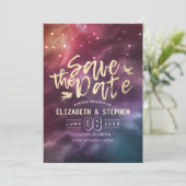 Hochzeit speichern Sie das Datum Chic Star Sky Ste Save The Date (Stehend Vorderseite)