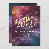 Hochzeit speichern Sie das Datum Chic Star Sky Ste Save The Date (Vorne/Hinten)