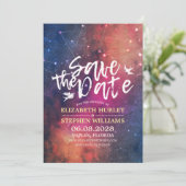 Hochzeit speichern Sie das Datum Chic Star Sky Ste Save The Date (Stehend Vorderseite)