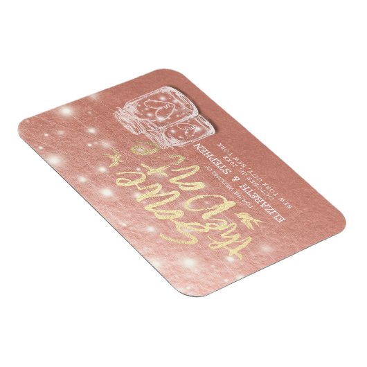 Hochzeit speichern Sie das Datum Couple Mason Jars Magnet (Rechte Seite)