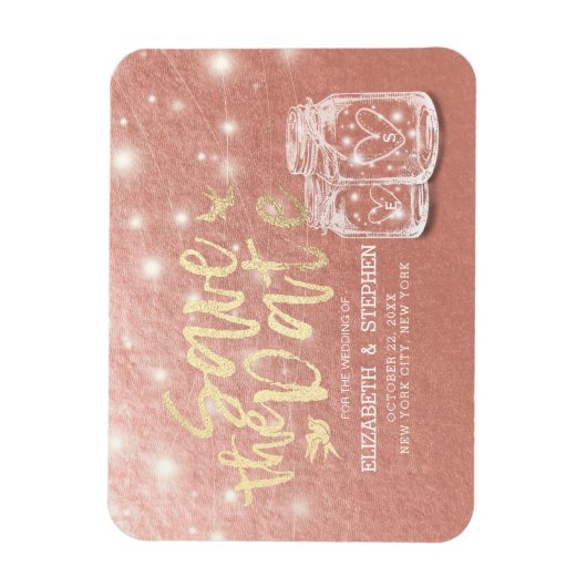 Hochzeit speichern Sie das Datum Couple Mason Jars Magnet (Vertikal)