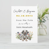 Hochzeit speichern Sie das Datum Dalmatiner Welpen Save The Date (Stehend Vorderseite)