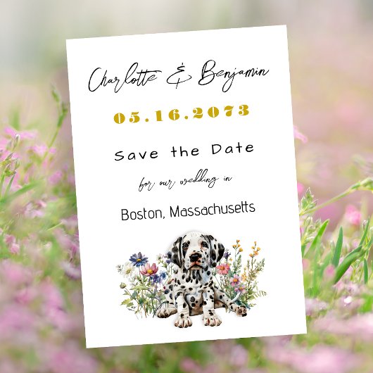 Hochzeit speichern Sie das Datum Dalmatiner Welpen Save The Date