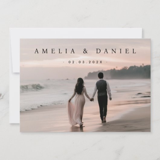 Hochzeit speichern Sie das Datum der benutzerdefin Einladung (Vorderseite)