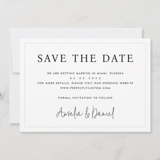 Hochzeit speichern Sie das Datum der benutzerdefin Einladung (Rückseite)