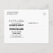 Hochzeit speichern Sie das Datum der Blumenfeather Ankündigungspostkarte (Rückseite)