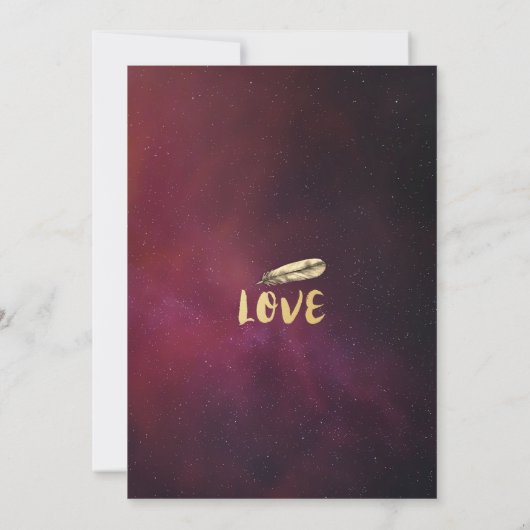 Hochzeit speichern Sie das Datum der Blumenfeather Save The Date (Rückseite)