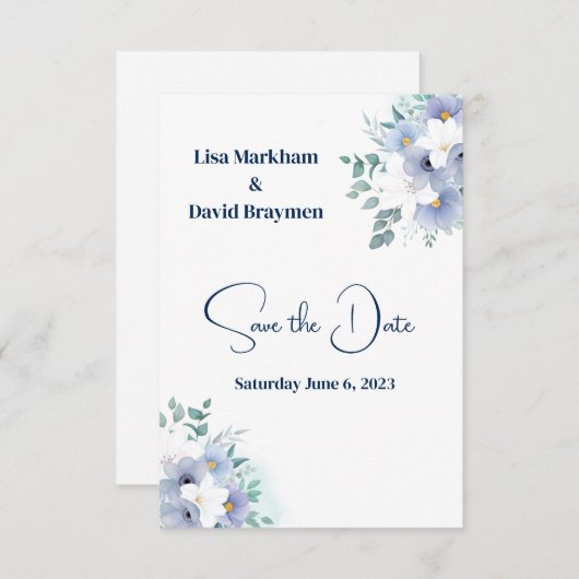 Hochzeit speichern Sie das Datum der Einladung (Vorne/Hinten)