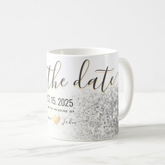 Hochzeit speichern Sie das Datum der Einladung Kaffeetasse (VorderseiteRechts)