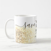 Hochzeit speichern Sie das Datum der Einladung Kaffeetasse (Links)