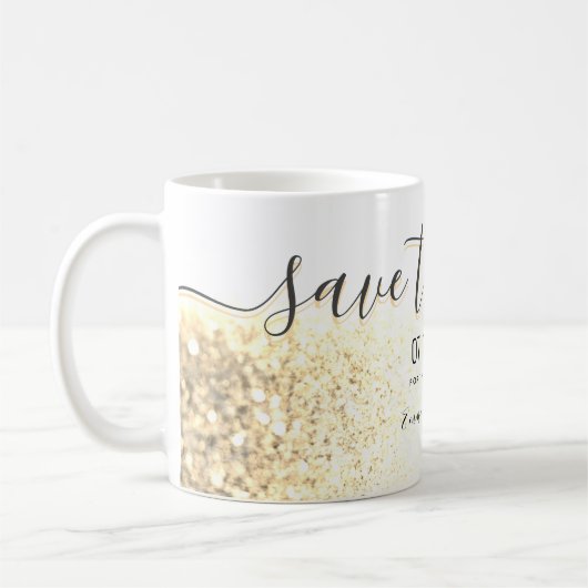 Hochzeit speichern Sie das Datum der Einladung Kaffeetasse (Links)