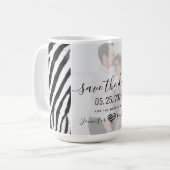 Hochzeit speichern Sie das Datum der Einladung Kaffeetasse (Vorderseite Links)