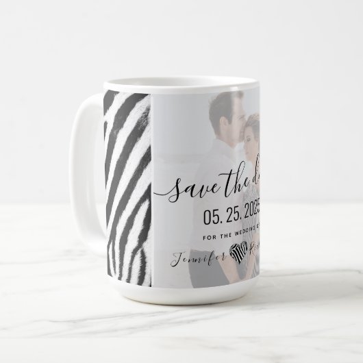 Hochzeit speichern Sie das Datum der Einladung Kaffeetasse (Vorderseite Links)