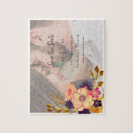 Hochzeit speichern Sie das Datum der Einladung Puzzle (Vertikal)