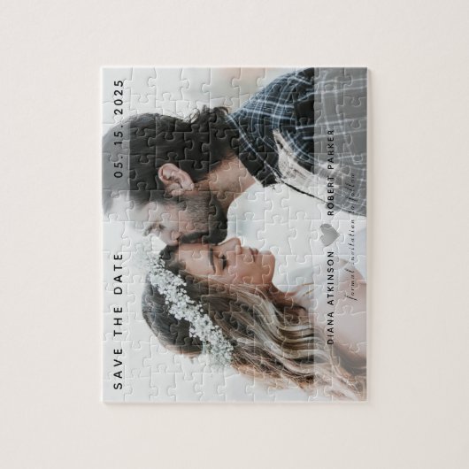 Hochzeit speichern Sie das Datum der Einladung Puzzle (Vertikal)