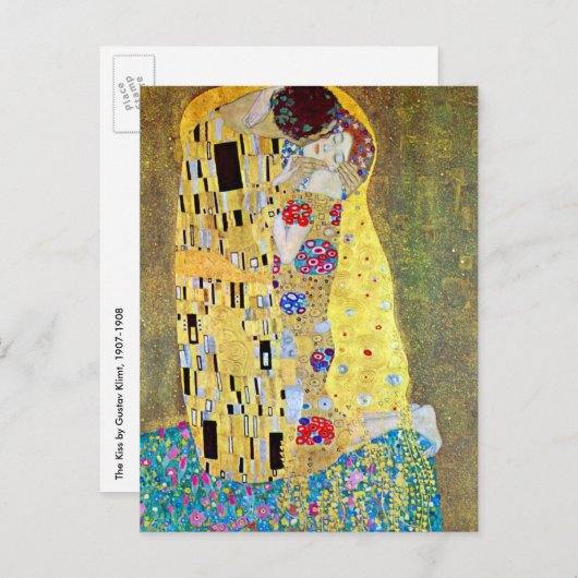 Hochzeit Speichern Sie das Datum! Der Kuss von Gus Ankündigungspostkarte (Vorne/Hinten)