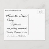 Hochzeit Speichern Sie das Datum! Der Kuss von Gus Ankündigungspostkarte (Rückseite)