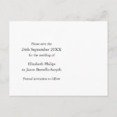 Hochzeit speichern Sie das Datum Diamanten in eine Ankündigungspostkarte (Rückseite)