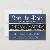 Hochzeit Speichern Sie das Datum dunkelblau und si Save The Date (Vorderseite)
