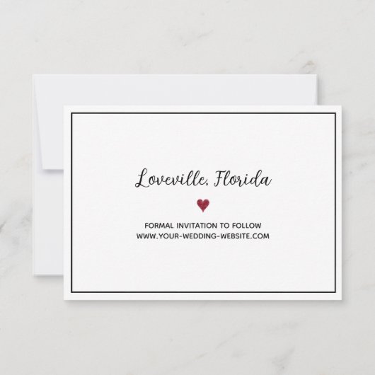 Hochzeit Speichern Sie das Datum eines Monats Kale Save The Date (Rückseite)