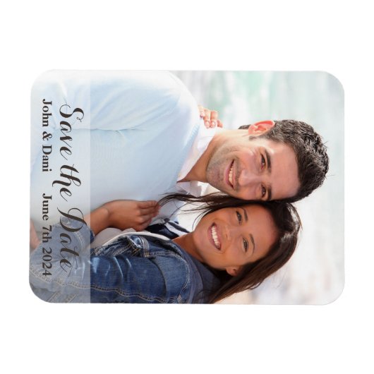 Hochzeit speichern Sie das Datum - Einfaches Skrip Magnet (Horizontal)