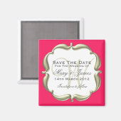 Hochzeit speichern Sie das Datum elegant Gold Hot Magnet (Vorderseite/Rückseite)