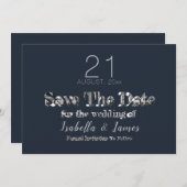 Hochzeit speichern Sie das Datum Elegant Navy Blue Save The Date (Vorne/Hinten)