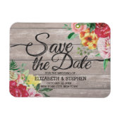 Hochzeit speichern Sie das Datum Elegante Blume Ru Magnet (Horizontal)