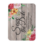 Hochzeit speichern Sie das Datum Elegante Blume Ru Magnet (Vertikal)