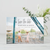 Hochzeit speichern Sie das Datum Eukalyptus White Save The Date (Stehend Vorderseite)