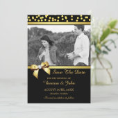 Hochzeit speichern Sie das Datum Foto Gold Confett Save The Date (Stehend Vorderseite)