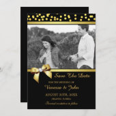 Hochzeit speichern Sie das Datum Foto Gold Confett Save The Date (Vorne/Hinten)